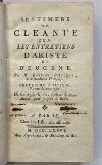 Sentiments de Cléante sur les entretiens d’Ariste et d’Eugène.