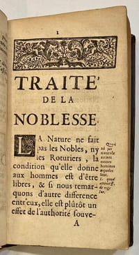 Traité de la Noblesse et de son origine, suivant les prejugez rendus par les Commissaires députez pour la vérification des Titres de Noblesse...
