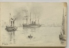 2 Carnets de dessins exécutés lors d'un voyage sur les côtes et dans les campagnes françaises à l'automne 1892.. littoral atlantique. Anonyme.