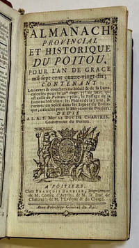 Almanach provincial et historique du Poitou pour l’an de grâce mil sept cent quatre-vingt-dix...