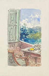 La table de travail.