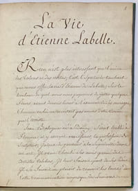 Vie et œuvre d’Etienne La Belle.