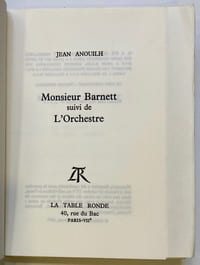 Monsieur Barnett suivi de l'Orchestre .