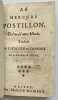 Le Mercure Postillon, de l’un et l’autre monde. Traduit de l’italien en françois par un Amateur de la Vérité. . [ROSSI. Comte]. 