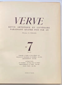 Verve. Volume II. n° 7.