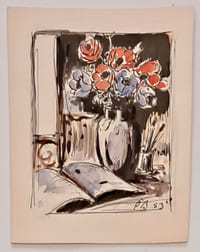 Nature morte aux fleurs et au livre.