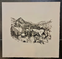 Paysage du Cantal: la ferme de Laprade.