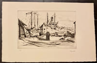 Bateau à quai avec 2 marins.