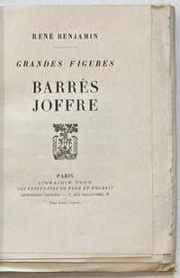 Grandes figures. Barrès - Joffre.