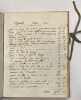 Livre de comptes manuscrit du domaine de Maligny.. (VIN - CHABLIS). 