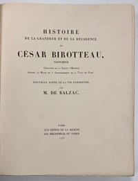 Histoire de la grandeur et de la décadence de César Birotteau, parfumeur.