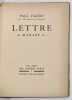 Lettre &agrave; Madame C.... VALERY. Paul. 