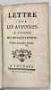 Lettre sur les aveugles &agrave; l’usage de ceux qui voyent.. (DIDEROT).