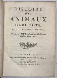 Histoire des Animaux D'Aristote.