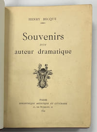 Souvenirs d’un auteur dramatique