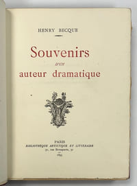 Souvenirs d’un auteur dramatique