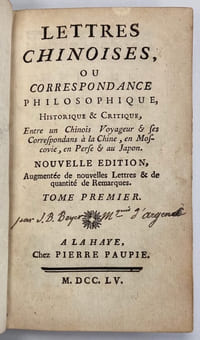 Lettres chinoises ou correspondance philosophique…