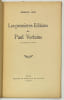 Les premi&egrave;res &eacute;ditions de Paul Verlaine.. LODS. Armand.