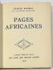 Pages africaines.. MAURRAS. Charles. 