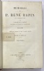 Mémoires sur l’Église et la Société, la Cour, la Ville et le Jansénisme. 1644-1669.  . RAPIN. René. Père. 