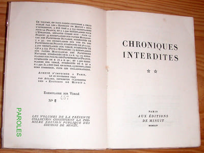 Chroniques interdites [II] [Nouvelle chroniques].