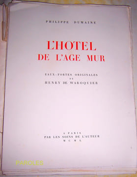 L'Hôtel de l'âge mur. . DUMAINE (Philippe)