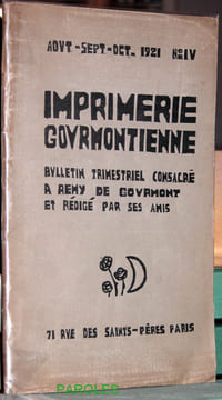 Imprimerie gourmontienne - Bulletin trimestriel consacré à Remy de Gourmont et rédigé par ses amis - N°4.. [COLLECTIF] / GOURMONT (Rémy de)