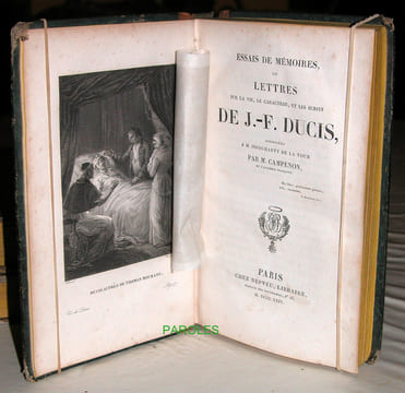 Essais de mémoires, ou Lettres sur la vie, le caractère, et les écrits de J.-F. Ducis, adressées à M. Odogharty de La Tour.. CAMPENON (Vincent)