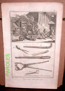 [Encyclopédie, ou Dictionnaire raisonné des sciences, des arts et des métiers] - Maréchal Grossier, contenant dix planches [planches].