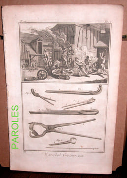 [Encyclopédie, ou Dictionnaire raisonné des sciences, des arts et des métiers] - Maréchal Grossier, contenant dix planches [planches].. DIDEROT ...