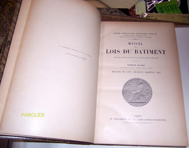 Manuel des lois du bâtiment.