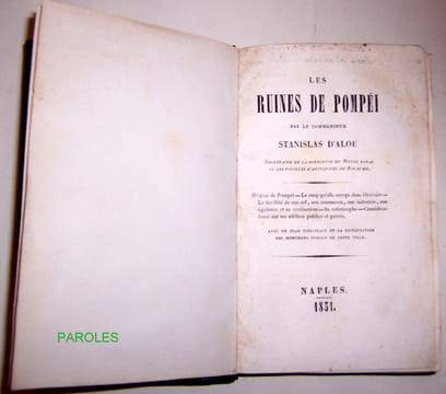 Les Ruines de Pompéi.. D'ALOE (Stanislas)
