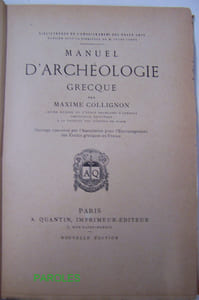Manuel d'archéologie grecque.