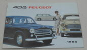 "Plaquette publicitaire 403 Peugeot 1962". 