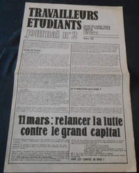 Travailleurs Etudiants journal n°2 - journal des comités d'action étudiants-travailleurs de la région de Nanterre