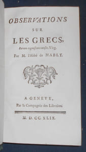 Observations sur les Grecs