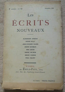 Les Ecrits Nouveaux - 3ème année n°12