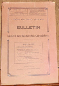 Bulletin de la Société des Recherches Congolaises n°18