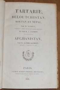 Tartarie Beloutchistan Boutan et Népal Afghanistan