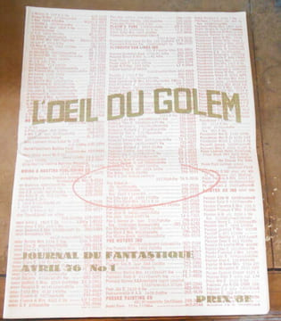 L'Oeil du Golem Journal du Fantastique -collection complète. ... Ben Fihman Zighelboim Dominique Brault Michèle Beufé Dario Pérez Tardi