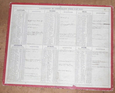 Calendrier du Commerçant pour l'An 1860