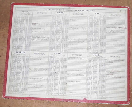 Calendrier du Commerçant pour l'An 1860. undefined