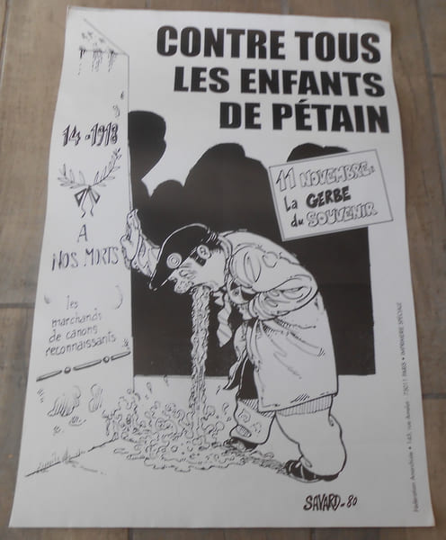 Affiche Contre Tous Les Enfants de P&eacute;tain . Savard