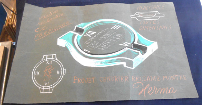 Projet Cendrier R&eacute;clame Montre Herma. C. C. Perpignan