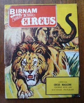 Programme de cirque et livre de coloriage de Birnam Bros great 3 ring Circus 1964. Birnam Bros Circus