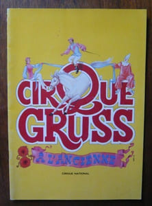 Programme de cirque du cirque Gruss à l'ancienne 1982