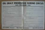 "Programme de cirque de Shrine Circus produit par Gil Gray 1961". "Shrine Circus"