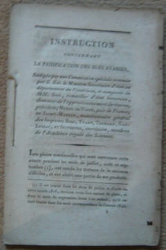 Instruction concernant la panification des blés avariés rédigée par une commission spéciale nommée par S. Ex. le ministre Secrétaire d'État au ...