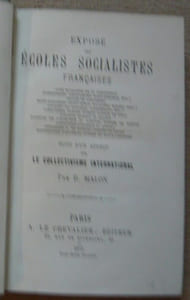 Exposé des Ecoles Socialistes Françaises suivi d'un aperçu sur le collectivisme international