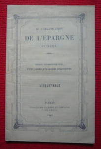 De l'organisation de l'épargne en France